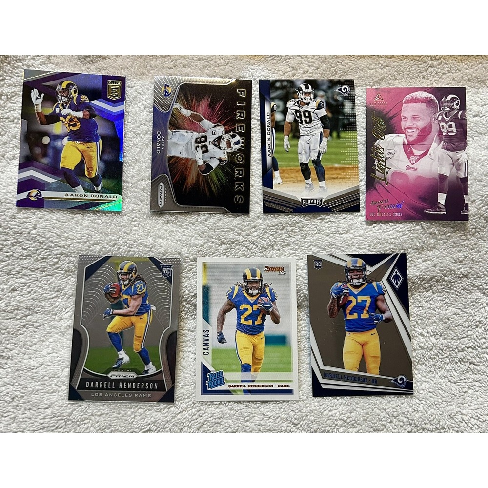 Panini Lot of 7 Darrell Henderson Los Angeles Rams Football Cards (Z1)
